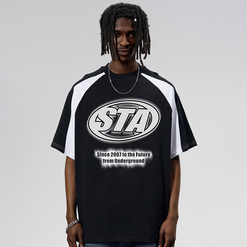 STA字母印花拼接系列短裤男女