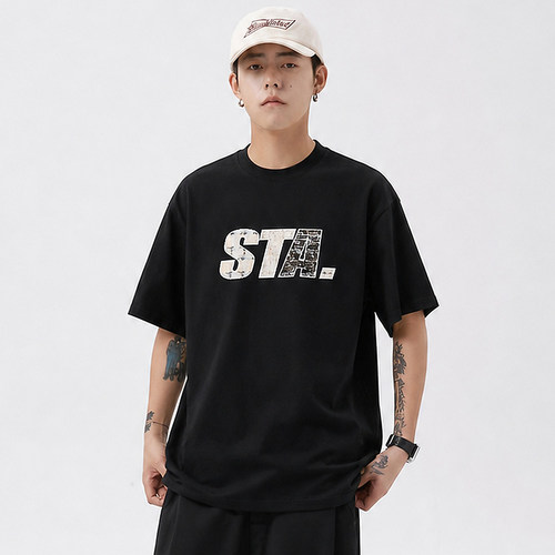 STA重磅纯棉美式宽松短袖T恤