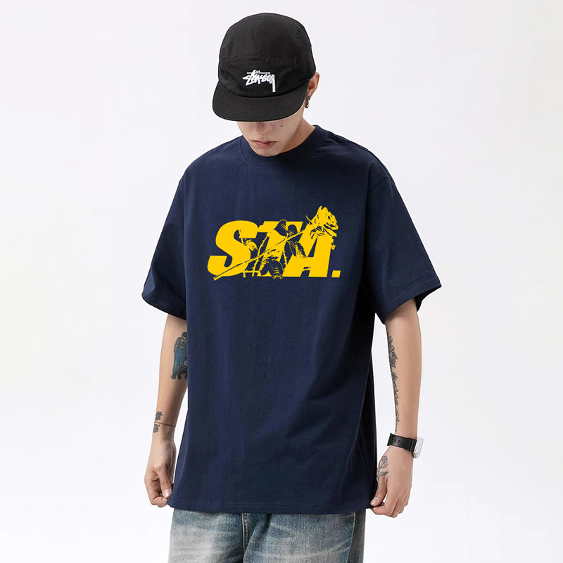 STA美式潮牌纯棉宽松百搭短袖T恤