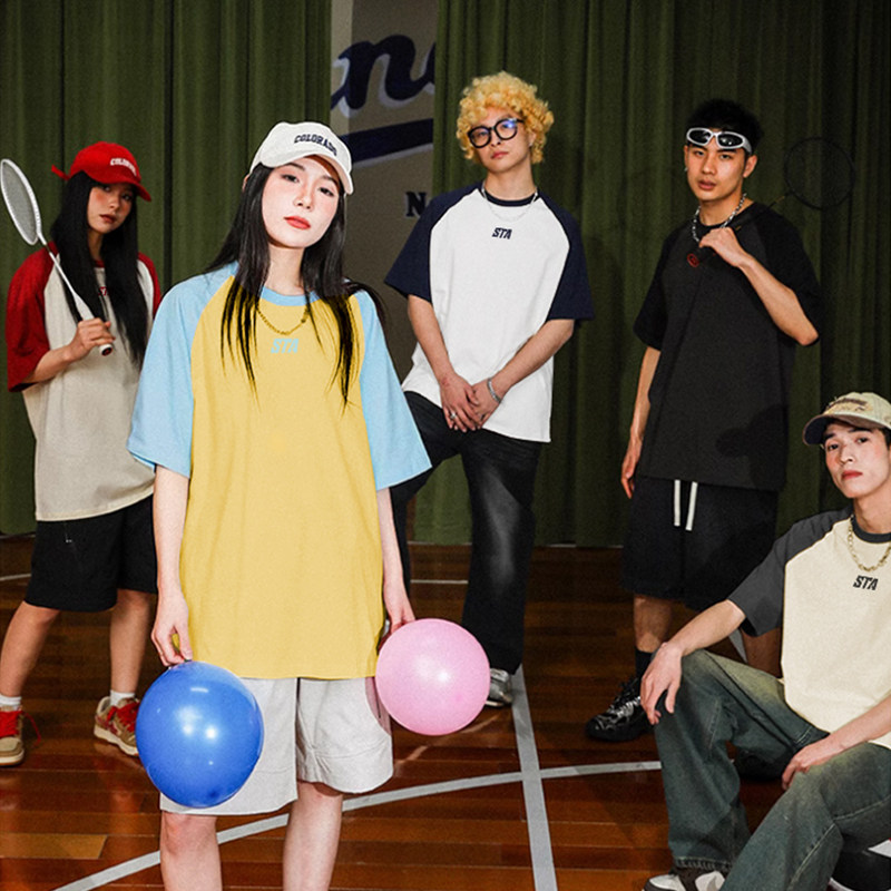 STA新小logo多色插肩短袖T恤