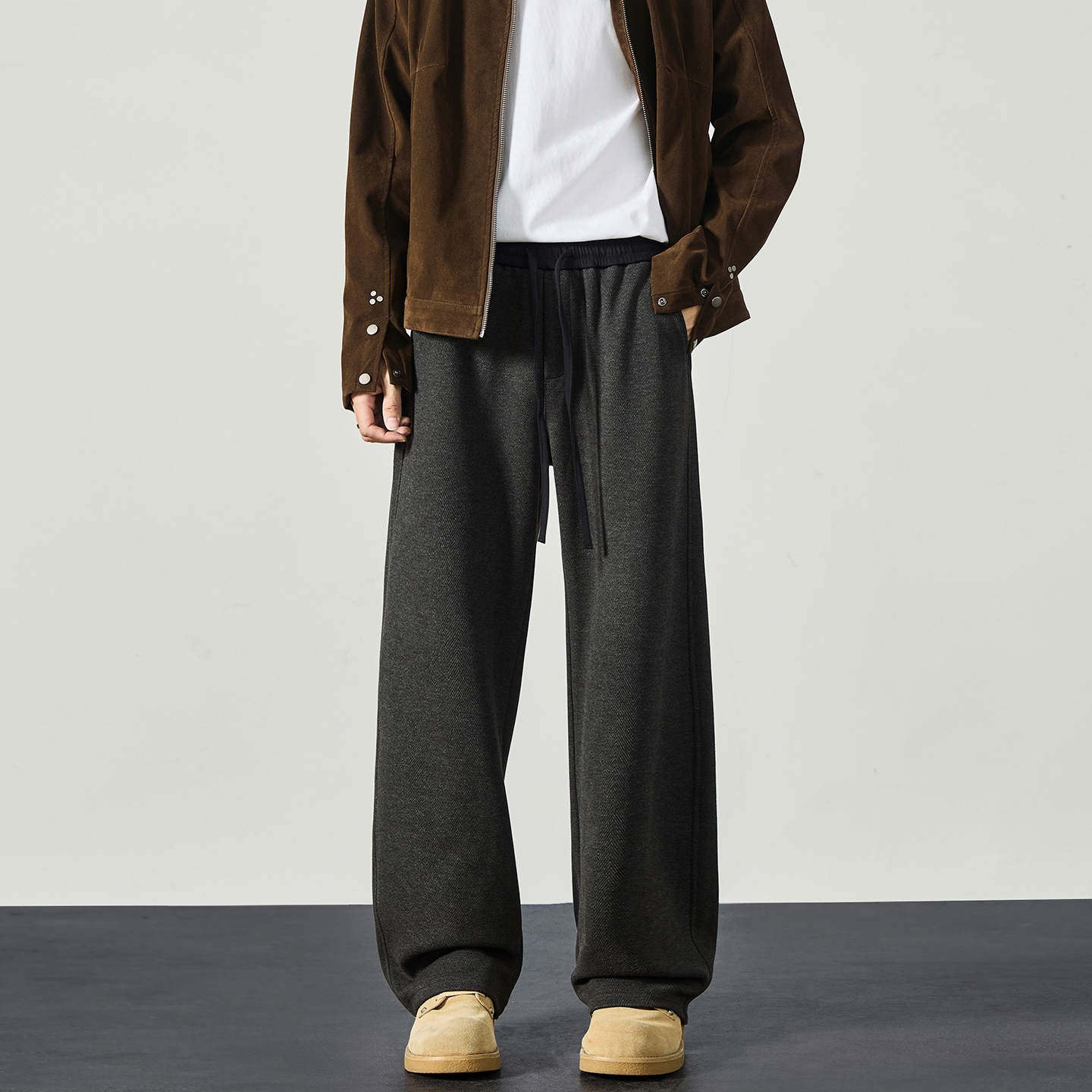 STA老钱风宽松抽绳长裤小众百搭