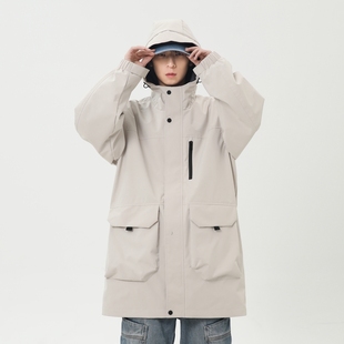 宽松多口袋中长款 防风连帽夹克男2025新款 潮牌外套 工装 STA秋季