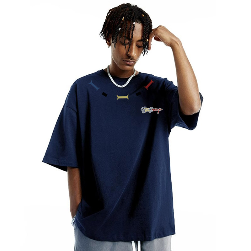 STA美式潮牌彩虹字母印花纯棉T恤