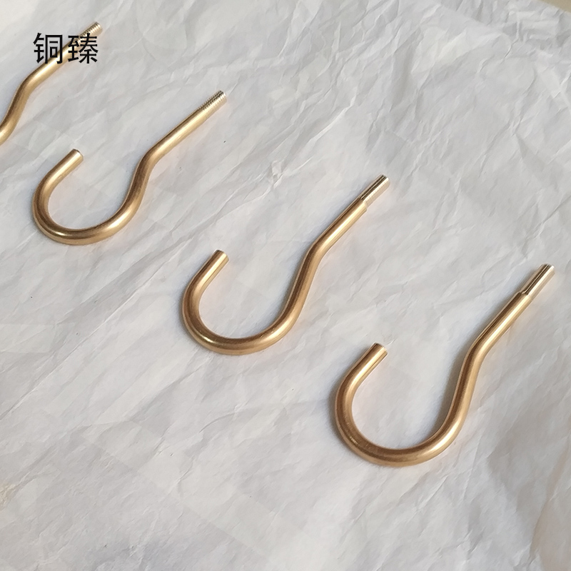 问号挂钩黄铜隔板打孔倒挂挂杯钩