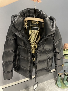 2023冬新款高端黑金鸭绒羽绒服男士短款连帽宽松东北情侣加厚外套