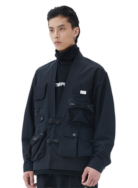 李宁LNG卫衣情侣款秋季机能风纯色时尚百搭拼接夹克外套FDBC004