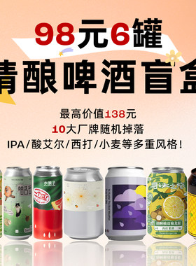 企鹅市集 98元6罐精酿盲盒 IPA酸艾尔世涛果味西打啤酒随机掉落
