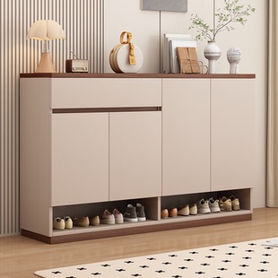 鞋 柜家用门口一体靠墙实木生态板入户玄关柜现代简约客厅储物柜子