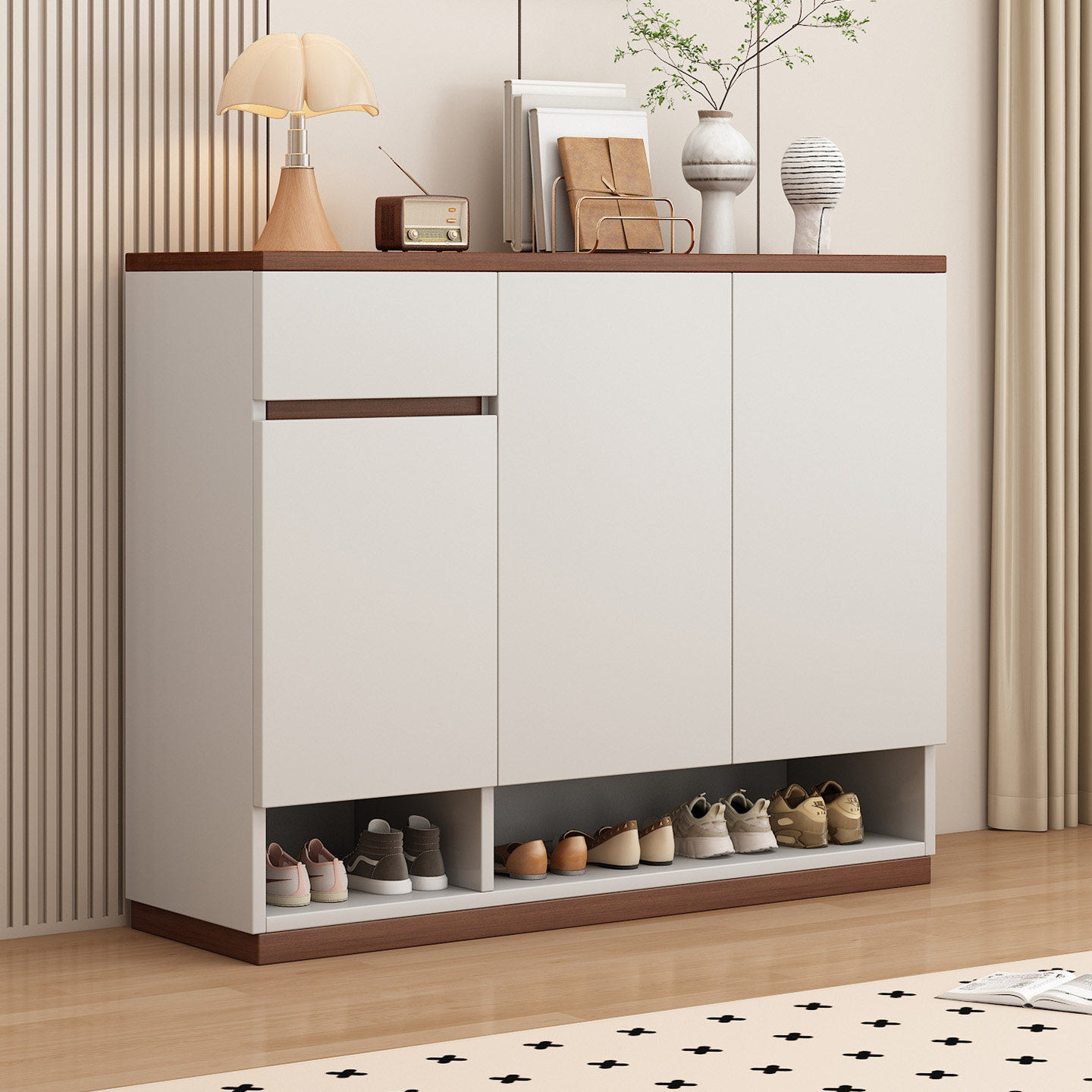 实木鞋柜家用门口入户储物收纳柜一体靠墙室内新款大容量玄关鞋柜,住宅家具,鞋柜,淘宝优惠券,粉丝福利购,淘宝优惠卷