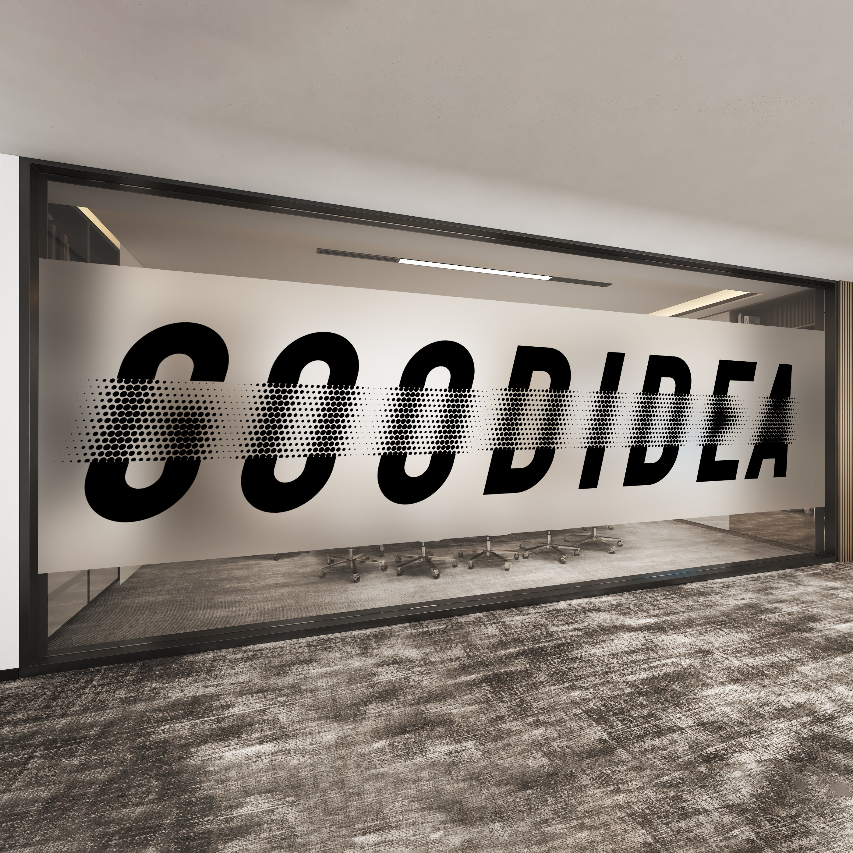 定制高级磨砂贴膜会议室玻璃橱窗文字隔断防爆贴纸腰线防撞条渐变