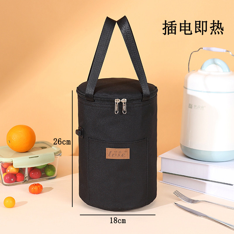 恒温发热保温袋圆形饭盒袋在