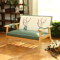 Nordic Japanese simple sofa single double shop small bedroom rental room clothing store Mini sofa chair