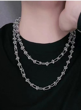 新款荆棘缠绕项链男士潮ins