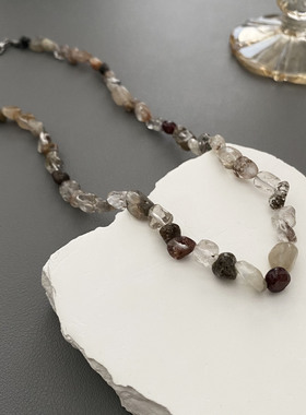 天然石高级感百搭女式个性锁骨链