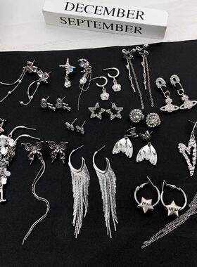 冷淡风爱心星星流苏耳钉女轻奢高级感小众时尚百搭个性耳坠耳饰潮