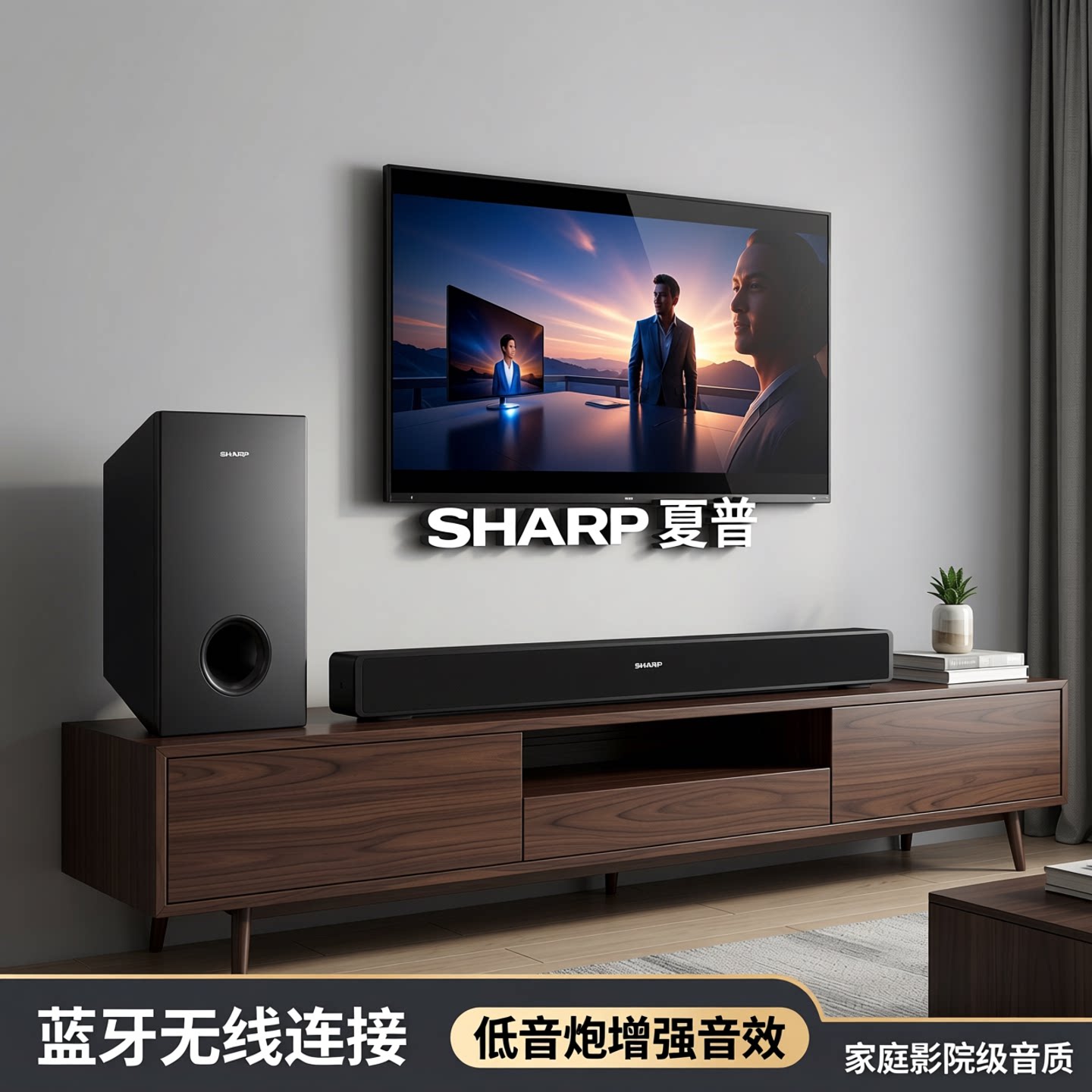 夏普SB40H3蓝牙回音壁电视音响客厅投影仪条形家庭影院低音炮音箱