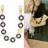 适用锣意威Ola草编包挂饰链条改造海浪包甜甜圈装 饰链子挂件