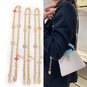 适用lv女包四叶草链条肩带改造斜挎包带装 饰手机包链子肩带