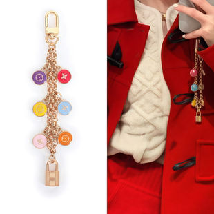 适用lv手机链挂饰包包改造老花包包聪明豆彩四叶草铜链条装饰挂件