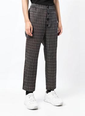 colormo直筒加内衬英伦风春秋季休闲儿童宽松纯棉格子裤子长裤