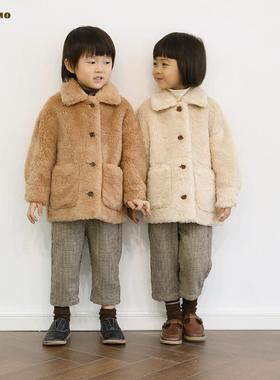 colormo儿童秋冬季羊毛仿皮草皮毛一体毛毛上衣大衣外套皮草外套