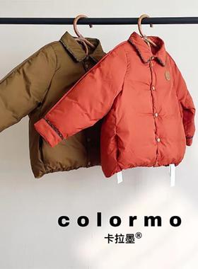colormo儿童90绒子白鹅绒羽绒服冬季保暖宝宝户外防风外套潮