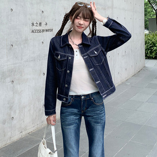 美式原色牛仔外套女2025年秋季新款辣妹显瘦百搭休闲短裤夹克上衣