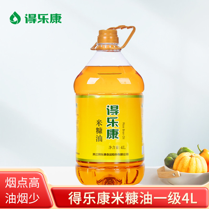 得乐康米糠油4L升一级食用稻米油稻谷油家用烹饪炒菜大桶装 - 实物图