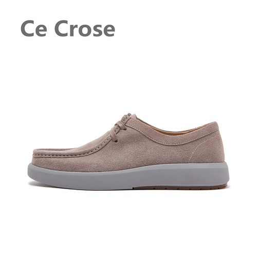 Ce Crose斯科乐手工缝制反绒牛皮通勤驾车休闲舒适超轻经典袋鼠鞋