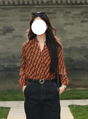 现货ICIC小禾同源深圳南油真丝乔其长袖花式上衣淡人+真丝半身裙