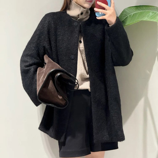 现货ICIC小禾同源江苏南通女装25冬季新款羊驼羊毛圈圈绒短款大衣