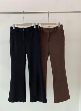 现货ICIC小禾同源女装2025冬季新款羊毛棉灯芯绒针织微喇裤