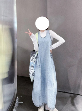 现货JNB 同源25春新品牛仔连汉麻+棉 衣裙无袖彩牛