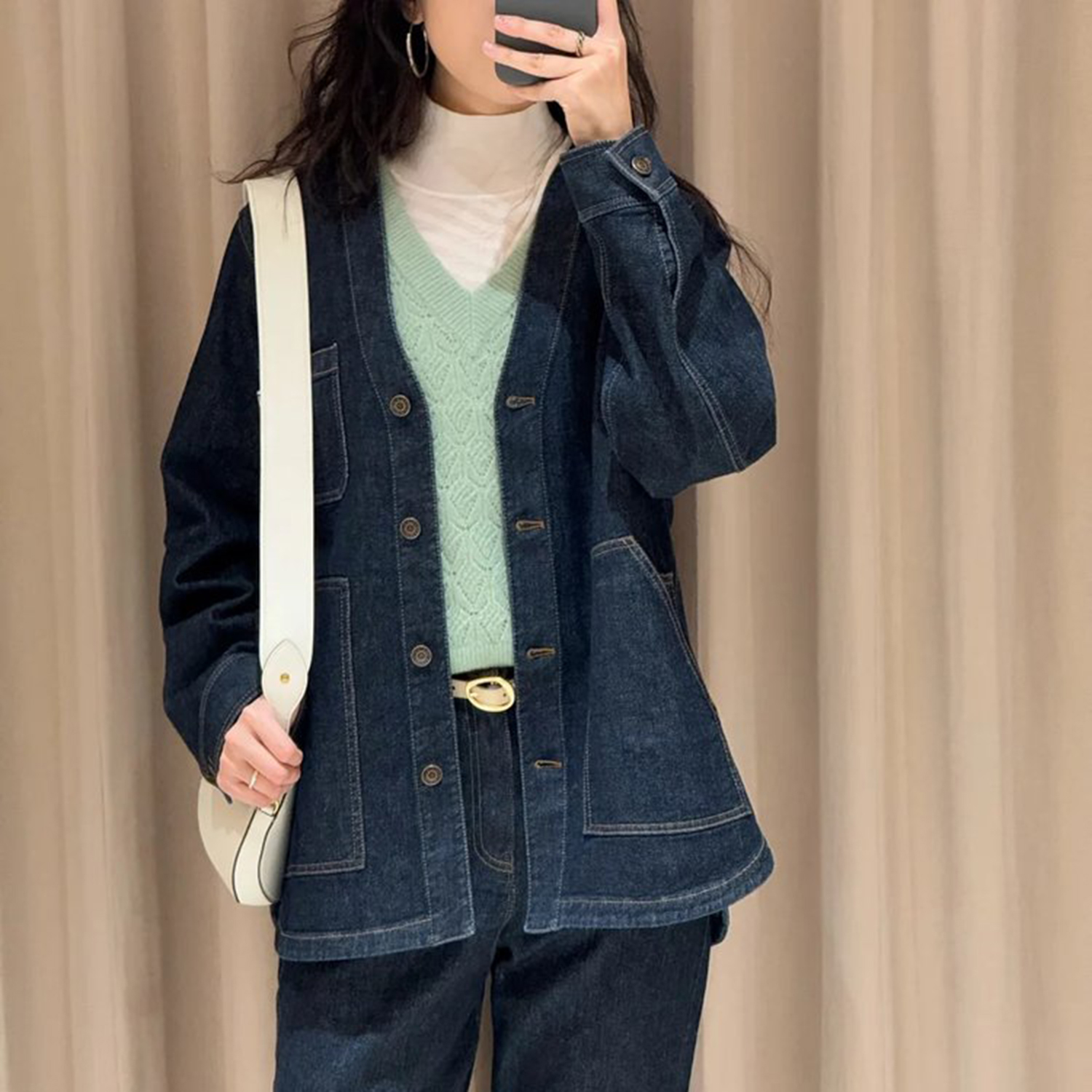 现货ICIC小禾同源【土壤牛仔】女装2025春季新款棉弹牛仔外套