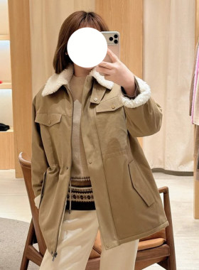 现货ICIC小禾女装新款全棉斜纹短款棉服