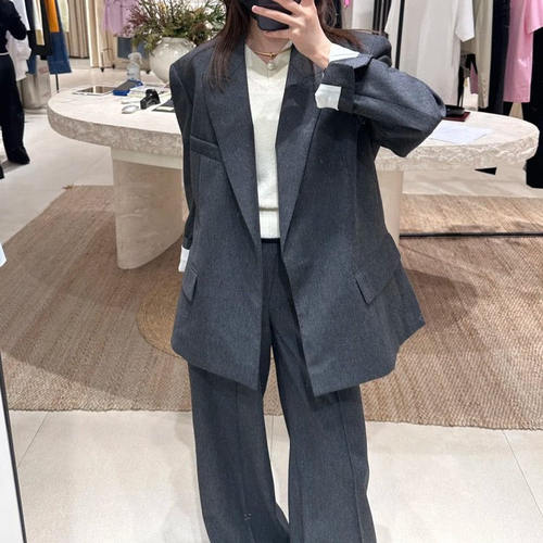 2025早春新品女装羊毛混纺西装外套