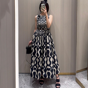 现货Max同源深圳南油棉府绸2026新品女装印花纯棉连衣裙