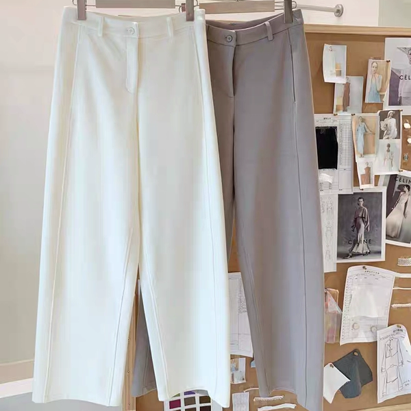 现货ICIC小禾同源江苏南通【环保棉】女装棉牦牛绒混纺针织阔腿裤