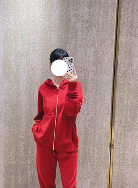 现货深圳南油 Max同款2025早秋新品女装针织连帽卫衣+休闲裤套装
