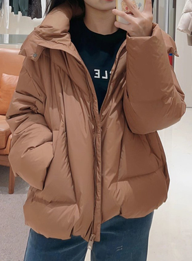 现货ICIC小禾同源鹅绒2025秋冬轻薄涤纶布短款面包羽绒服