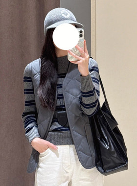 现货ICIC小禾同源2025女装新款羊毛混纺平纹布羽绒服鹅绒马甲背心