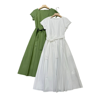 现货Max同源纯棉深圳南油2025春夏新款女装棉府绸连衣裙