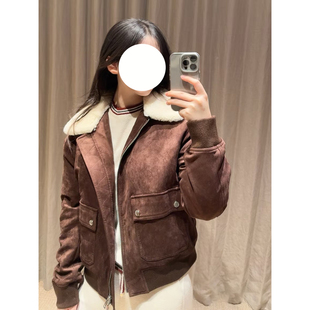 现货EP同源雅深圳南油2025冬装新款松花江白鹅绒毛领夹克短款羽绒