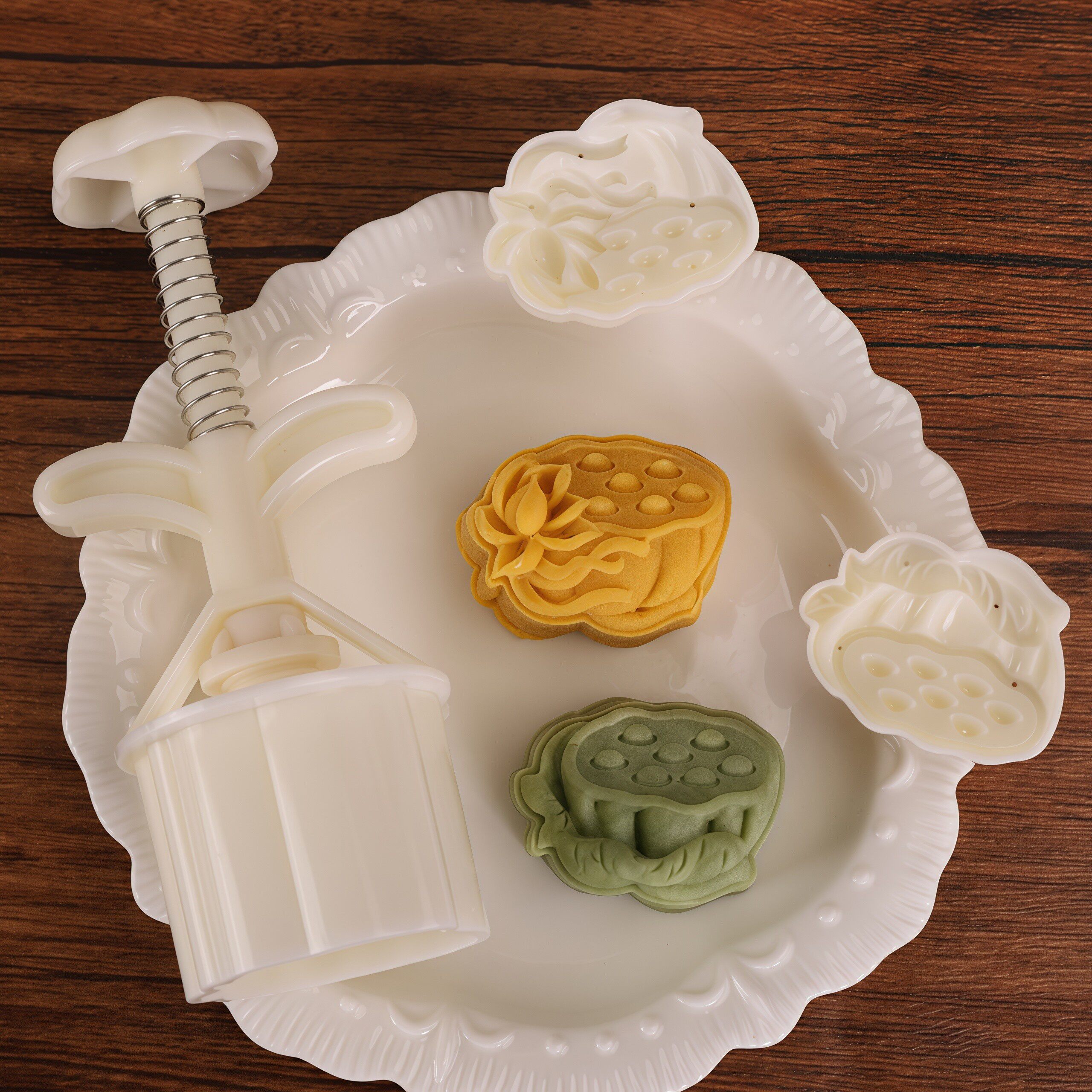 国风荷花荷叶莲蓬藕莲花30g50g手压月饼模具中秋月饼糕点茶点压模