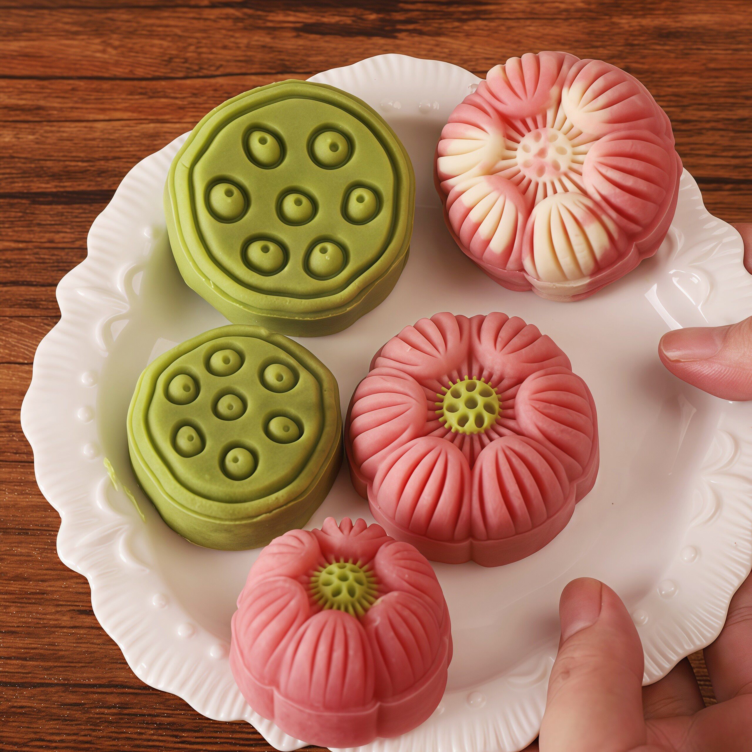 中式宫廷国风荷花莲蓬莲子50g75g手压中秋月饼模具DIY烘焙糕点模