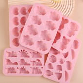 卡通笑脸熊猫DIY食品级巧克力硅胶米糕果冻白凉粉冰块千层糕模具