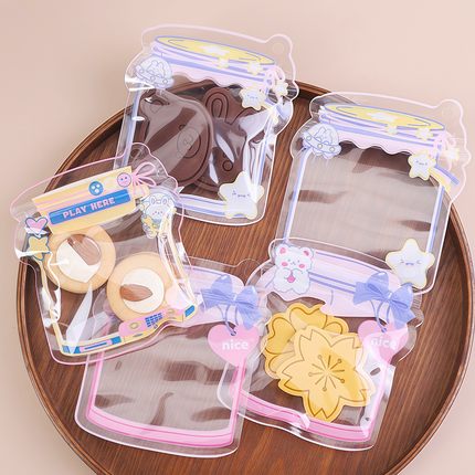 卡通瓶子小号手工零食糖果饼干密封包装袋按压封口手作礼物饰品袋