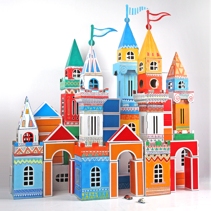 幼儿园节日超大室内建构仿真纸砖积木搭建材料区域圣诞节儿童城堡