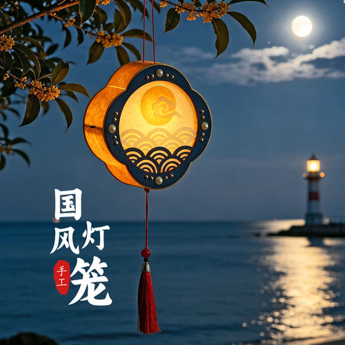 2026新款中秋国庆灯笼儿童手工DIY材料古风手提发光汉服国风花灯