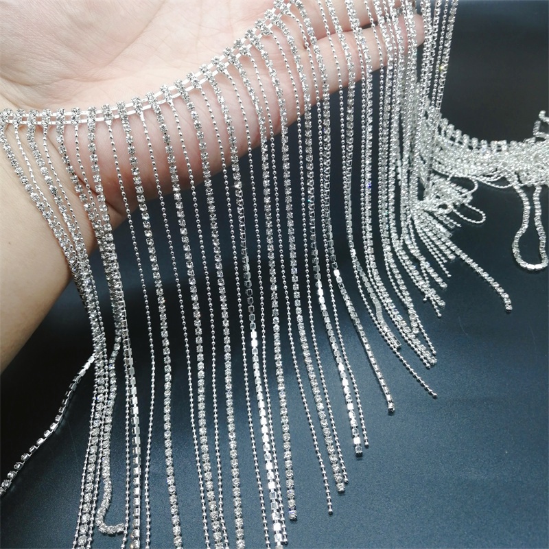 新品超长25-30cmdiy手缝钻链流苏链条服配饰舞台服饰鞋帽服装辅料